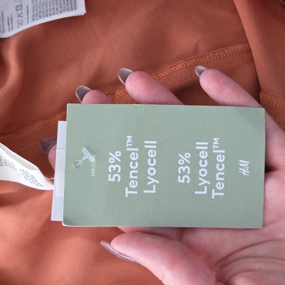 NWT H&M Lyocell-Blend Pants, Size L, Rust Orange - Picture 9 of 10
